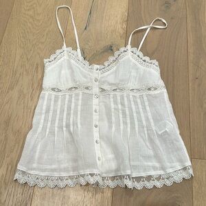 Zara white embroidered cami top (XS)